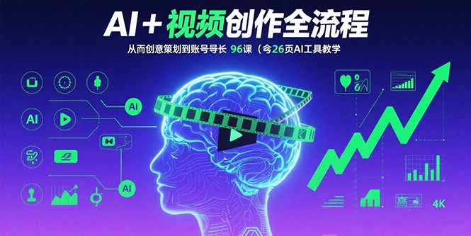（15869期）AI+短视频创作全流程：从创意策划到账号增长，96节课(含26项AI工具教学)