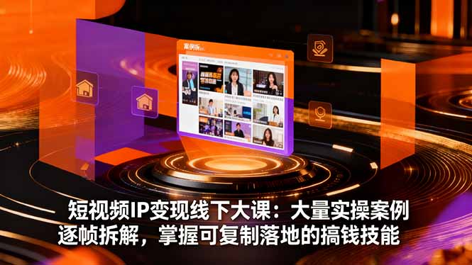 （16411期）短视频IP变现线下大课：大量实操案例逐帧拆解，掌握可复制落地的搞钱技能