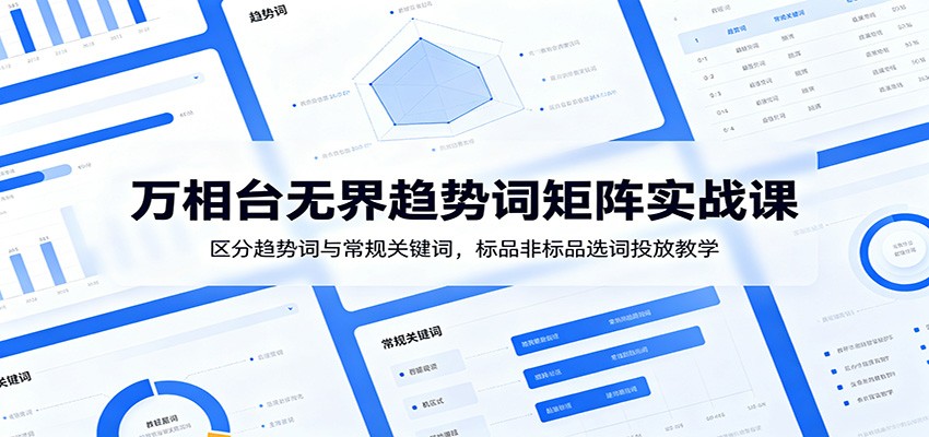 万相台无界趋势词矩阵实战课：区分趋势词与常规关键词，标品非标品选词投放教学