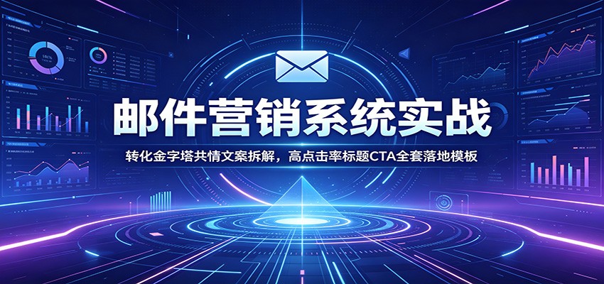 邮件营销系统实战：转化金字塔共情文案拆解，高点击率标题CTA全套落地模板