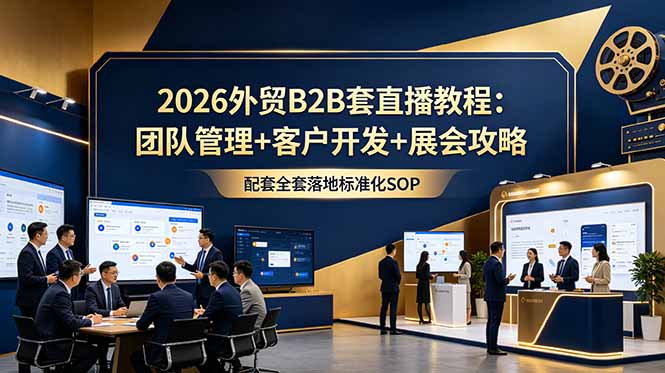 （18994期）2026外贸B2B套直播教程：团队管理+客户开发+展会攻略，配套全套落地标准化SOP