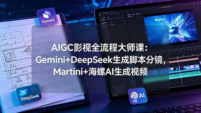 （19008期）AIGC影视全流程大师课：Gemini+DeepSeek生成脚本分镜，Martini+海螺AI生成视频