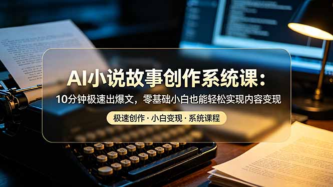（19053期）AI小说故事创作系统课：10分钟极速出爆文，零基础小白也能轻松实现内容变现