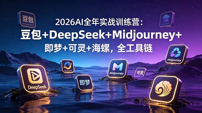（19038期）2026AI全年实战训练营：豆包+DeepSeek+Midjourney+即梦+可灵+海螺，全工具链