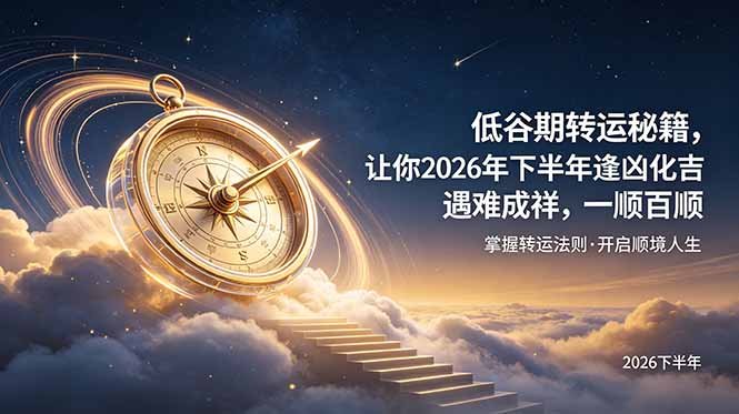 （19024期）付费文章：低谷期转运秘籍，让你2026年下半年逢凶化吉，遇难成祥，一顺百顺。
