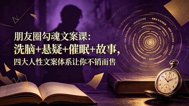 （19054期）朋友圈勾魂文案课：洗脑+悬疑+催眠+故事，四大人性文案体系让你不销而售