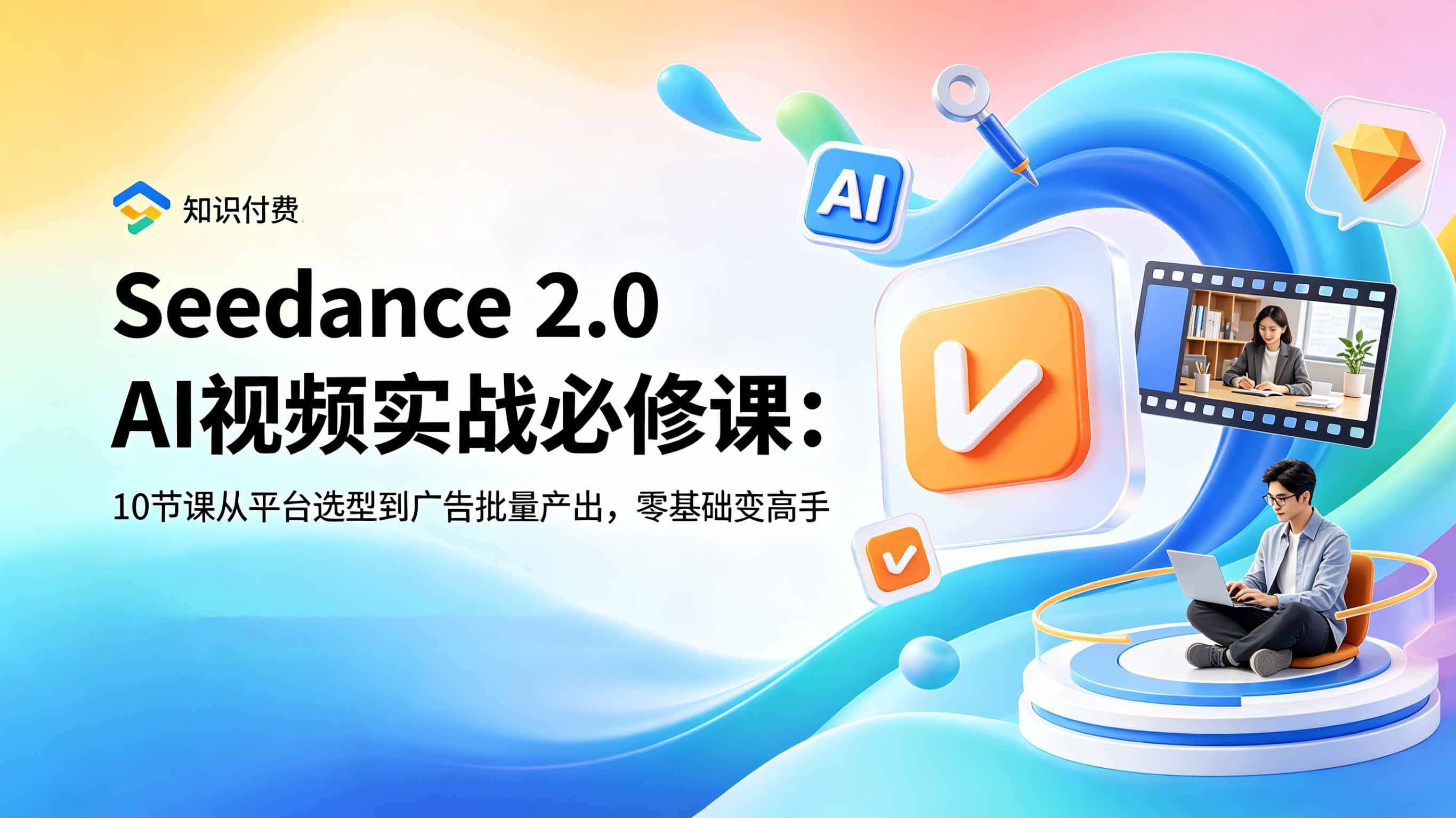 （18998期）Seedance 2.0 AI视频实战必修课：10节课从平台选型到广告批量产出，零基础变高手