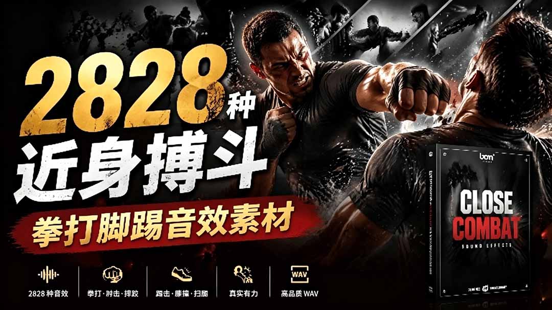 （19072期）宝藏级别音效！2828种近身搏斗拳打脚踢音效素材，全部中文分类，免解压使用  Close Combat