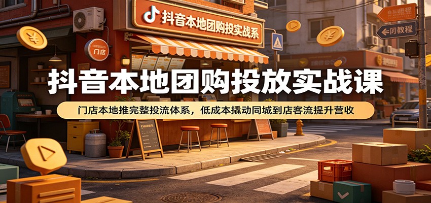抖音本地团购投放实战课：门店本地推完整投流体系，低成本撬动同城到店客流提升营收