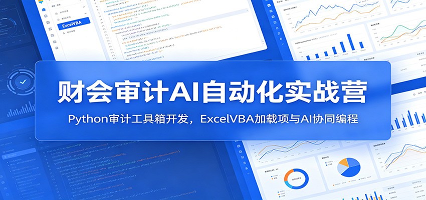 财会审计AI自动化实战营：Python审计工具箱开发，ExcelVBA加载项与AI协同编程
