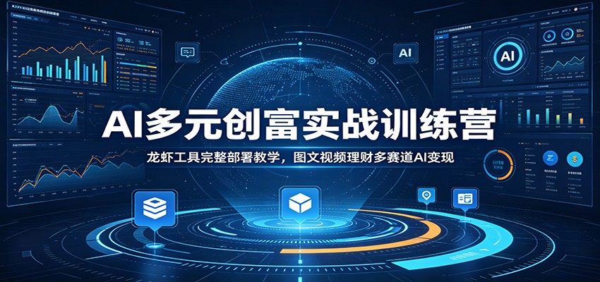 AI多元创富实战训练营：龙虾工具完整部署教学，图文视频理财多赛道AI变现