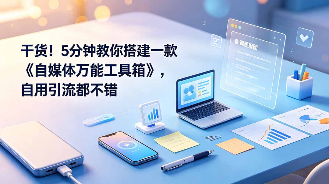 （19064期）干货！5分钟教你搭建一款《自媒体万能工具箱》，自用引流都不错