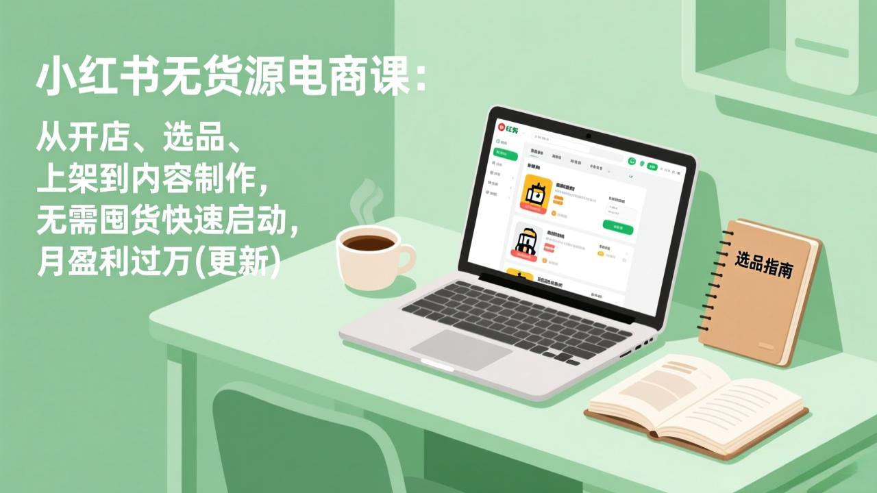 （19003期）小红书无货源电商课(6月22更新)：从开店、选品、上架到内容制作，无需囤货快速启动，月盈利过万