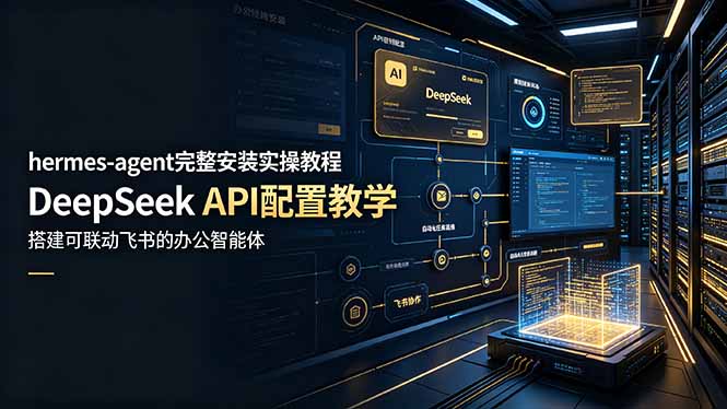 （19128期）hermes-agent完整安装实操教程，DeepSeek API配置教学，搭建可联动飞书的办公智能体