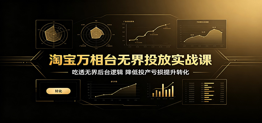 淘宝万相台无界投放实战课：吃透无界后台逻辑，降低投产亏损提升转化