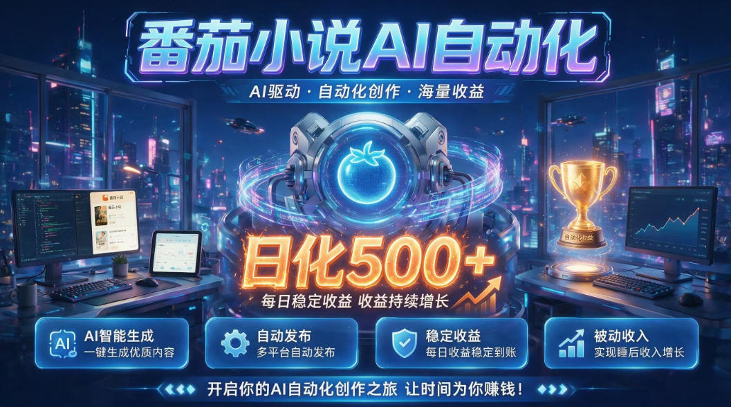 小白可做番茄AI，居家轻创业，每日稳赚500➕，普通人低门槛轻松线上增收
