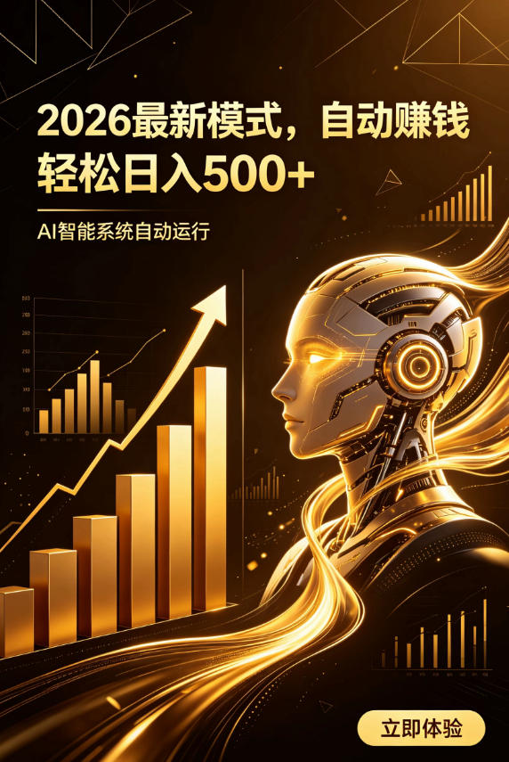 AI智能广告，自动賺钱新模式，轻松日入500+，主业副业都可做，适合任何人群