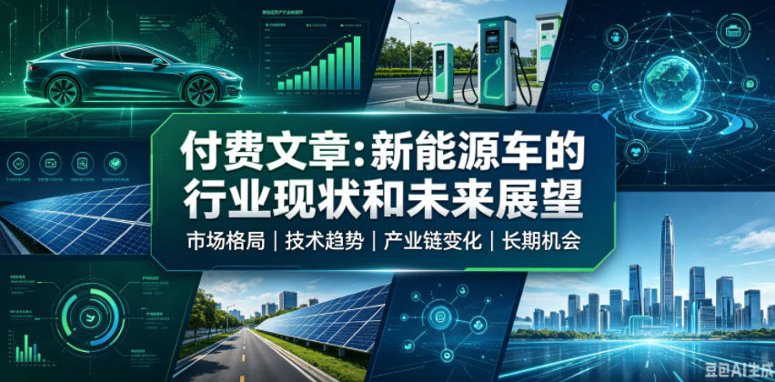付费文章：新能原车的行业现状和未来展望