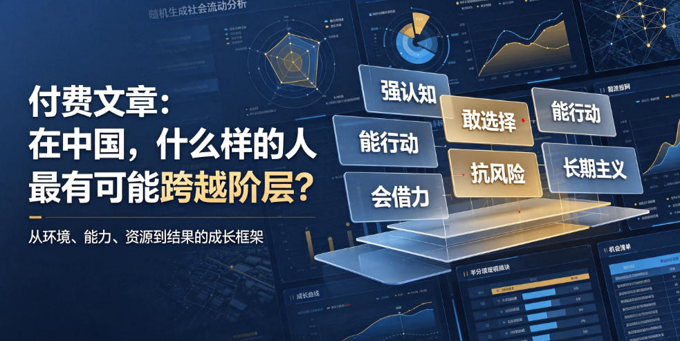 付费文章：在中国，什么样的人最有可能跨越阶层？