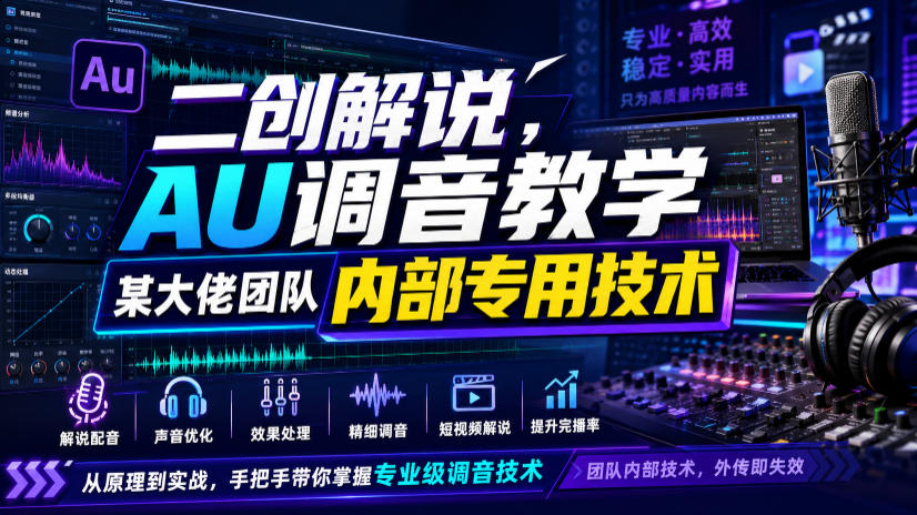 二创解说AU调音教学，某大佬团队内部专用技术