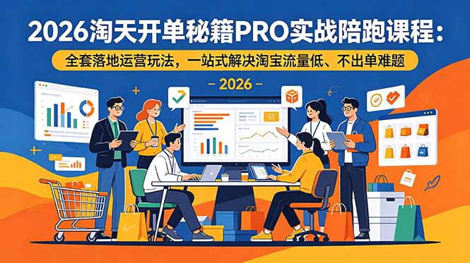 （19351期）2026淘天开单秘籍PRO实战陪跑课程-更新：全套落地运营玩法，一站式解决淘宝流量低、不出单难题