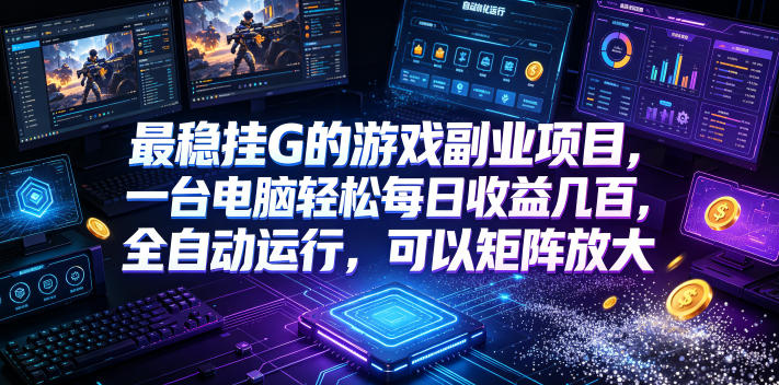 低成本网游挂机项目，单号保底日入100左右，可矩阵放大！合法合规！