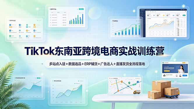 （19155期）TikTok东南亚跨境电商实战训练营：多站点入驻+数据选品+ERP铺货+广告达人+直播发货全流程落地