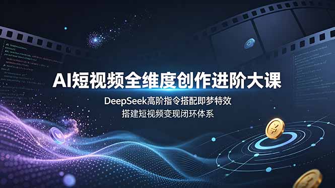 （19153期）AI短视频全维度创作进阶大课，DeepSeek高阶指令搭配即梦特效，搭建短视频变现闭环体系
