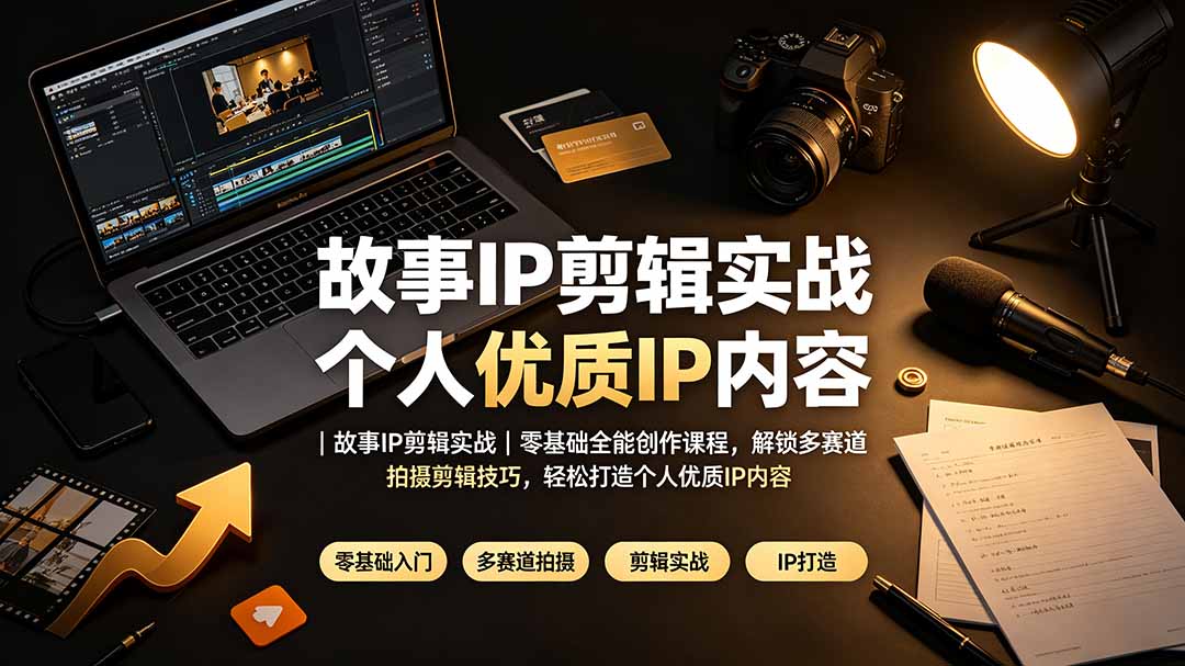 （19550期）故事IP剪辑实战｜零基础全能创作课程，解锁多赛道拍摄剪辑技巧，轻松打造个人优质IP内容