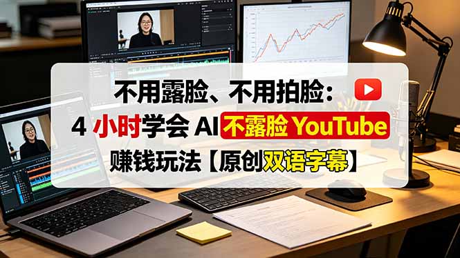 （19161期）不用露脸、不用拍脸：4 小时学会 AI 不露脸 YouTube 赚钱玩法【原创双语字幕】