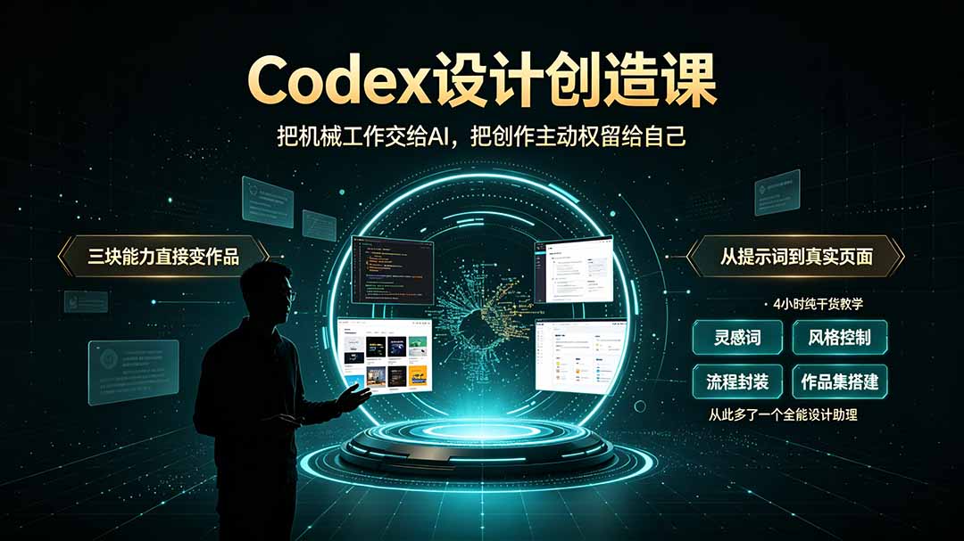 （19362期）Codex设计创造课-2期，小白也能掌握的Codex设计创造技巧，把机械工作交给AI，把创作主动权留给自己