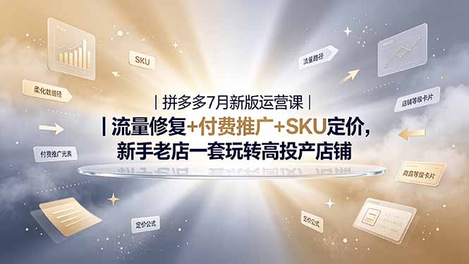（19167期）2026拼多多掘金运营私教大课-7月，流量推广定价申诉全覆盖，一套打法稳定店铺长期出单