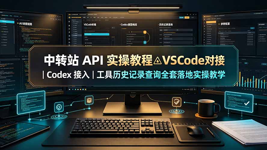 （19520期）中转站 API 实操教程△VSCode 对接｜Codex 接入｜工具历史记录查询全套落地实操教学