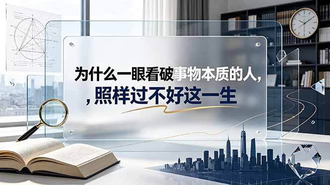 （19165期）付费文章：为什么一眼看破事物本质的人，照样过不好这一生