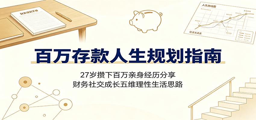 百万存款人生规划指南：27岁攒下百万亲身经历分享，财务社交成长五维理性生活思路