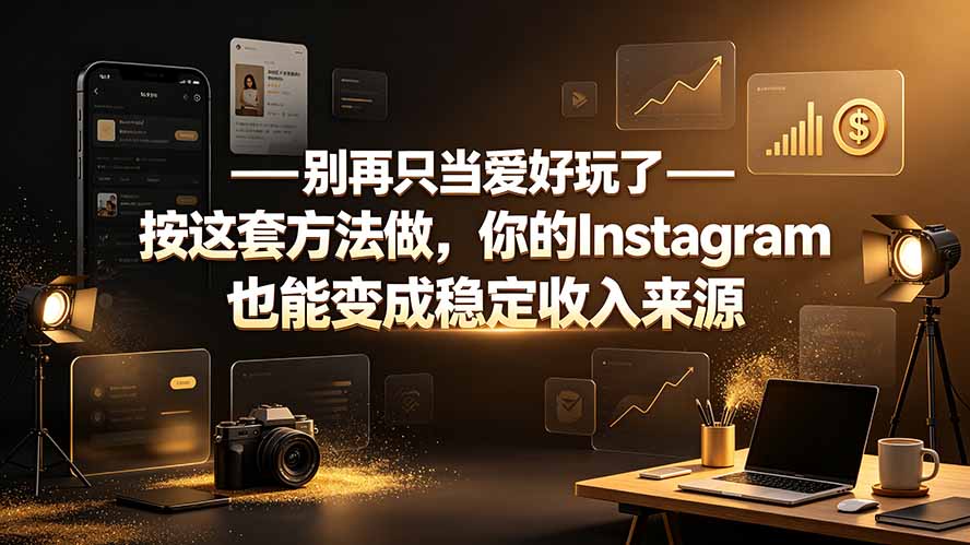 （19591期）别再只当爱好玩了——按这套方法做，你的Instagram也能变成稳定收入来源