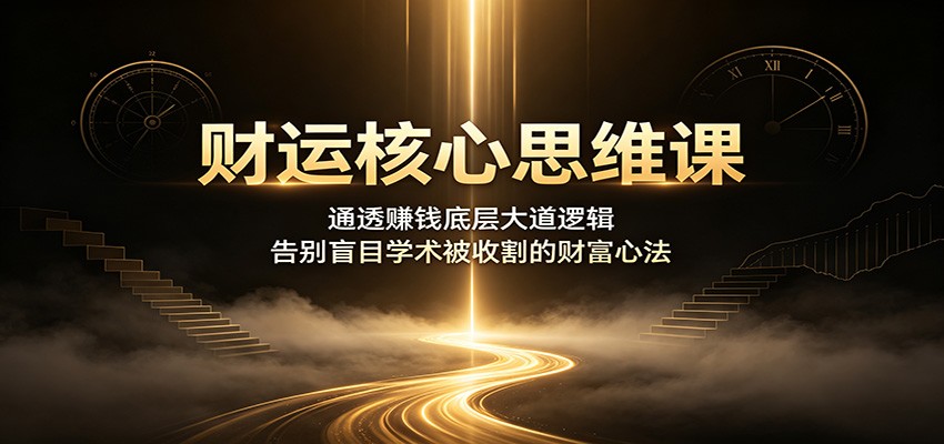 财运核心思维课：通透赚钱底层大道逻辑，告别盲目学术被收割的财富心法