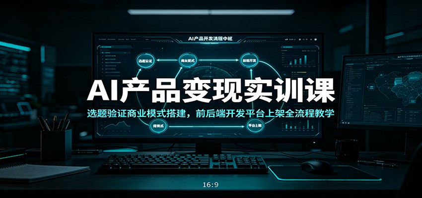 AI产品变现实训课：选题验证商业模式搭建，前后端开发平台上架全流程教学