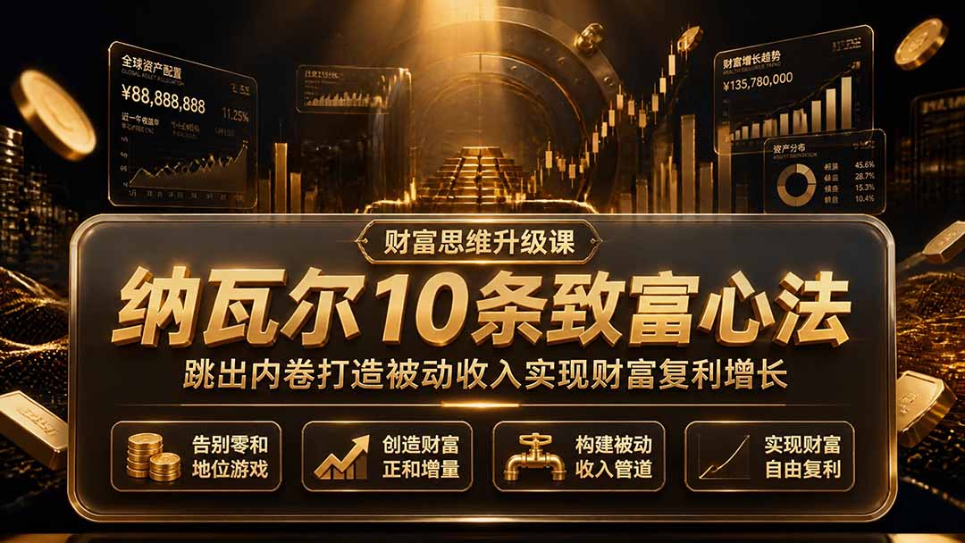 （19628期）付费文章：纳瓦尔10条致富心法，跳出内卷打造被动收入实现财富复利增长