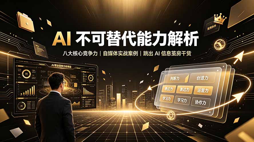 （19344期）付费文章：AI 不可替代能力解析▸八大核心竞争力｜自媒体实战案例｜跳出 AI 信息茧房干货