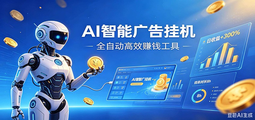 AI智能广告挂机，小白轻松上手，在家自动赚收益