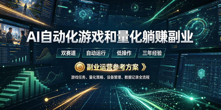 （19388期）AI全自动游戏和量化躺赚副业：日入几百，稳定运行三年的项目！