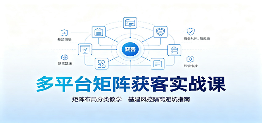 多平台矩阵获客实战课：矩阵布局分类教学，基建风控隔离避坑指南