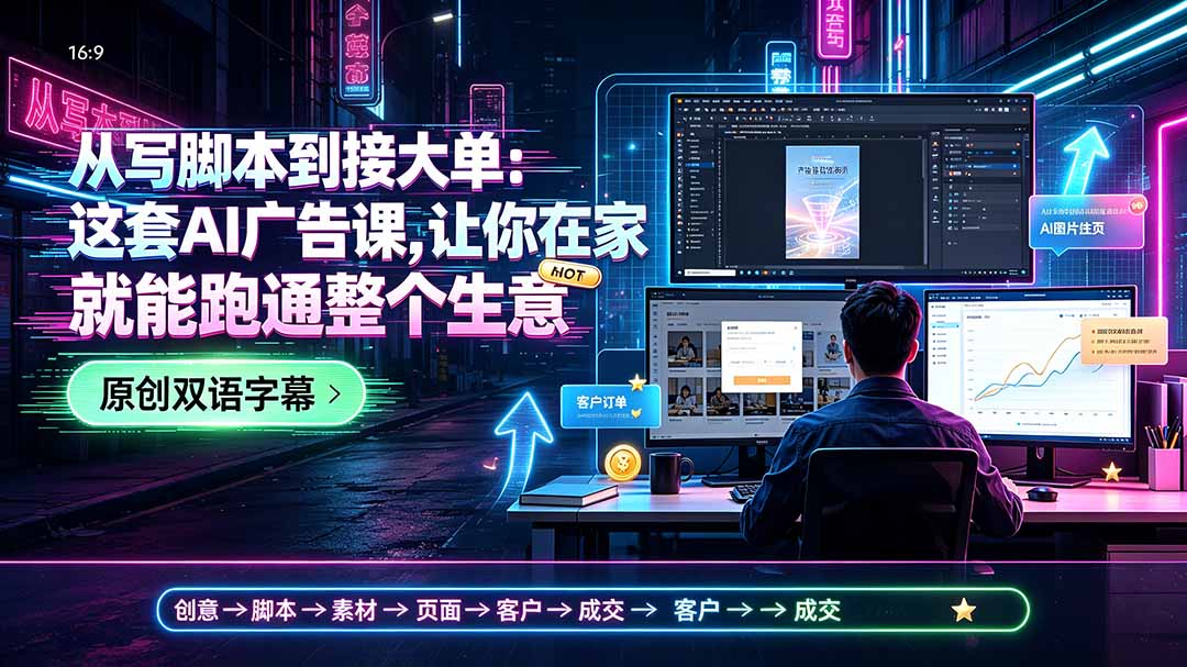 （19318期）从写脚本到接大单：这套AI广告课，让你在家就能跑通整个生意【原创双语字幕】