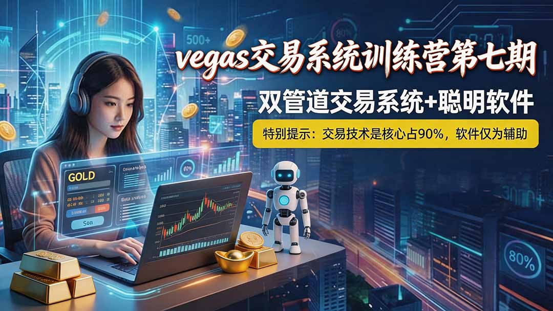 （19267期） 【3天学会手工单交易】Vegas交易技术+聪明软件，日赚50-1000U， 长期稳定，小白轻松上手