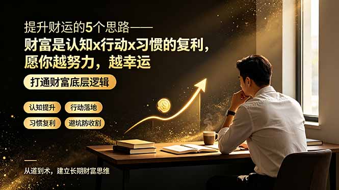 （19233期）付费文章：提升财运的5个思路——财富是认知x行动x习惯的复利，愿你越努力，越幸运