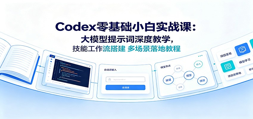 Codex零基础小白实战课：大模型提示词深度教学，技能工作流搭建多场景落地教程