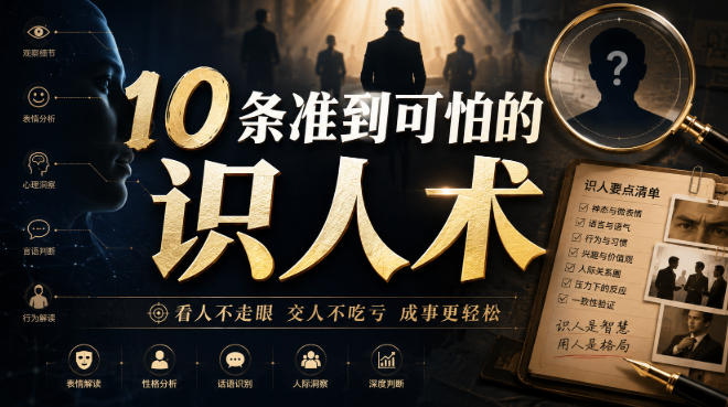 付费文章:10条准到可怕的识人术