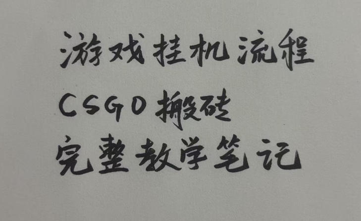 游戏挂G全流程笔记分享,CSGO游戏搬砖,小白看了当天学会见收益