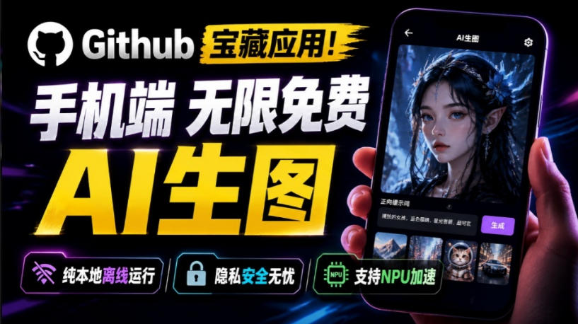 Github宝藏应用!手机端无限免费AI生图,纯本地离线运行,支持NPU加速斩获3.1k stars,local-dream